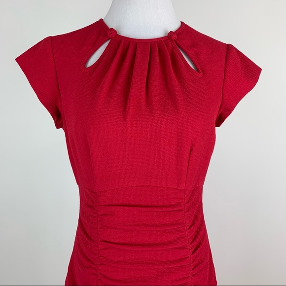 Nanette Lepore Pink Ruched Dress Sz 8 - Picture 2 of 13